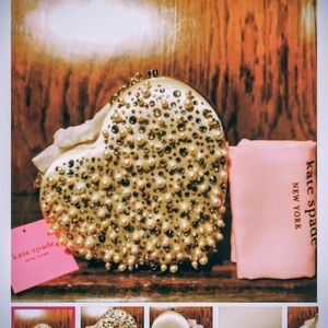 kate spade Ivory Pearl & Crystal Heart Crossbody